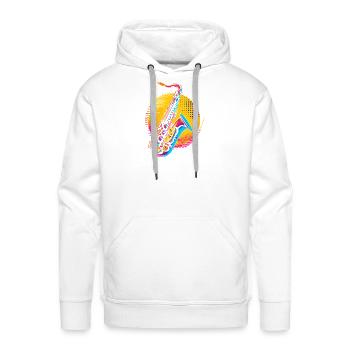 Saxophone Synthwave - Men's Premium Hoodie - white - Front - Liam (192cm)