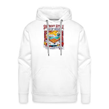 Detroit Style Deep Dish Crisp Autumn Evenings - Men's Premium Hoodie - white - Front - Liam (192cm)
