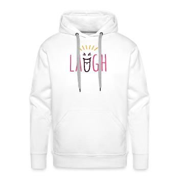laugh - Men's Premium Hoodie - white - Front - Liam (192cm)