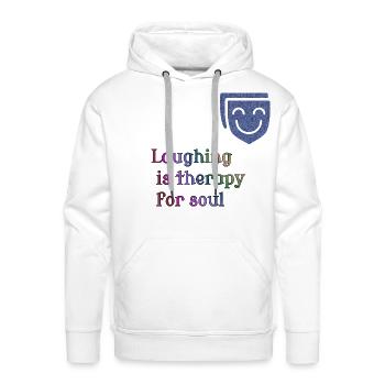 laugh - Men's Premium Hoodie - white - Front - Liam (192cm)