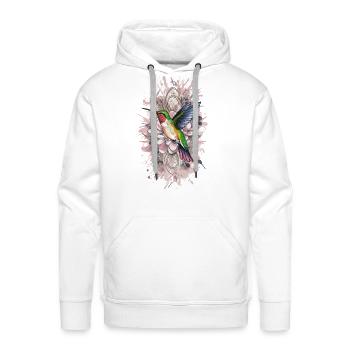 Colorful Hummingbird Bird for Ornithologist - Men's Premium Hoodie - white - Front - Liam (192cm)