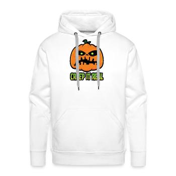Creep It Real Grumpy Halloween Pumpkin - Men's Premium Hoodie - white - Front - Liam (192cm)