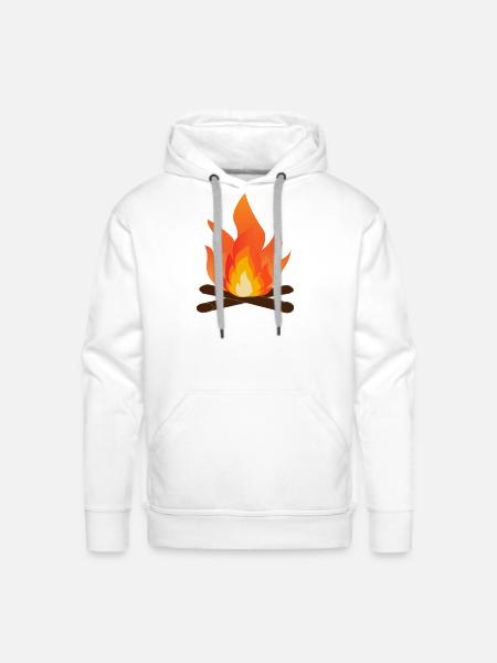 Bonfire Glow Campfire Flame Art - Men's Premium Hoodie - white