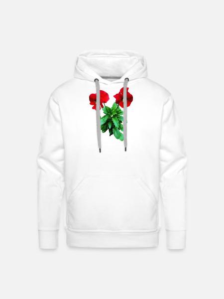 Red Pansy Duo - Men's Premium Hoodie - white