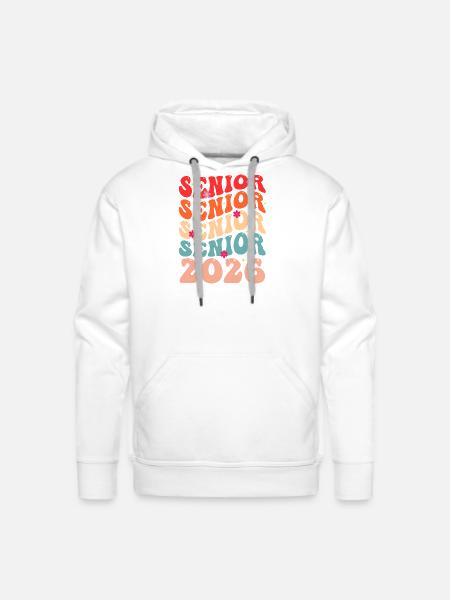 Senior Class 2026 Floral Rainbow - Men's Premium Hoodie - white