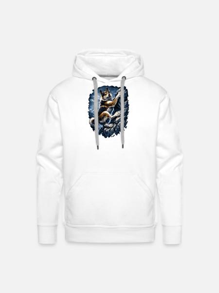Alpine Husky Climber - Men's Premium Hoodie - white
