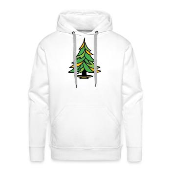 Stylized Pine Tree - Men's Premium Hoodie - white - Front - Liam (192cm)