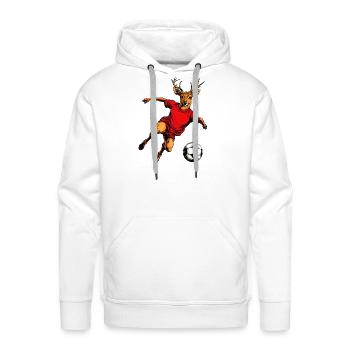 Soccer Stag - Men's Premium Hoodie - white - Front - Liam (192cm)