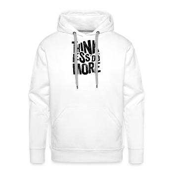 Think Less Do More - Motivational Typography Quote - Men's Premium Hoodie - white - Front - Liam (192cm)