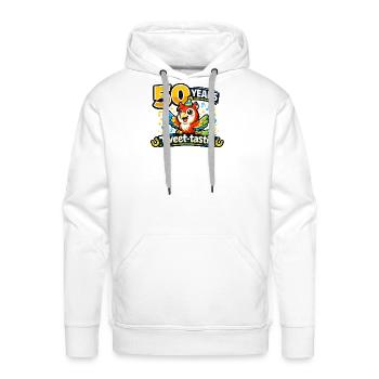 Tweet-tastic 50th Anniversary Parrot - Men's Premium Hoodie - white - Front - Liam (192cm)