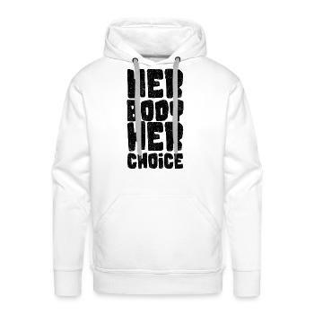 Her body her choice - Men's Premium Hoodie - white - Front - Liam (192cm)