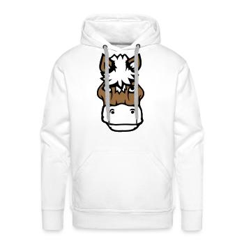 Horse Sweet Pony Foal Cute Cartoon Funny Comic Fun - Men's Premium Hoodie - white - Front - Liam (192cm)