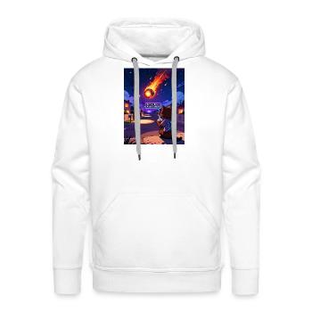 Coffee Now, World Later – Pixel Art Cat Coffee Lov - Men's Premium Hoodie - white - Front - Liam (192cm)