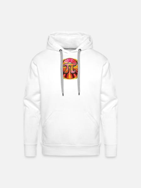 Pi Radiant Sunburst - Men's Premium Hoodie - white