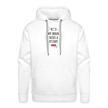 Brain Restart Graphic - Men's Premium Hoodie - white - Front - Liam (192cm)
