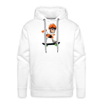 Cool Skater Boy Anime Cartoon - Men's Premium Hoodie - white - Front - Liam (192cm)