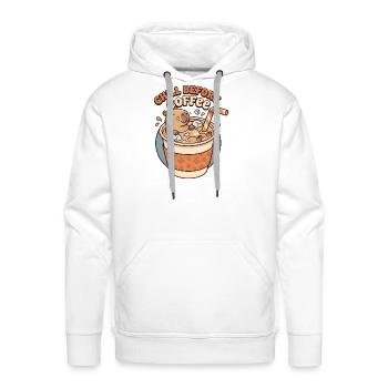 Chill Before Coffee Otter - Men's Premium Hoodie - white - Front - Liam (192cm)