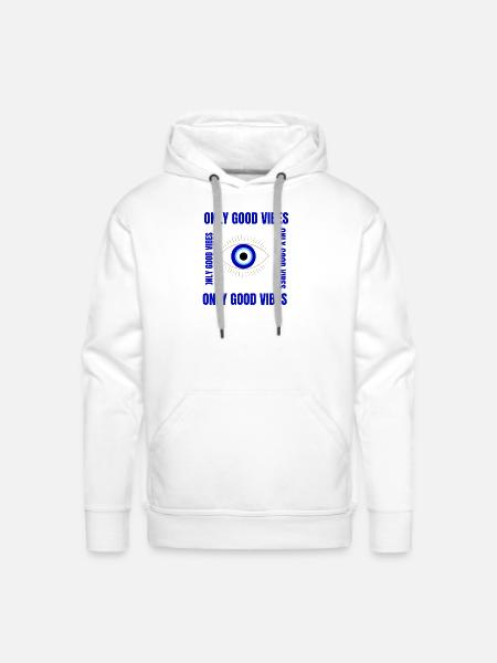 beautiful blue eyes - Men's Premium Hoodie - white