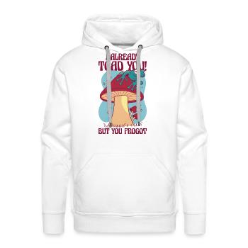 Frog Mushroom Witty Hilarious Pun - Men's Premium Hoodie - white - Front - Liam (192cm)