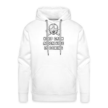 Keep Calm Apocalypse is Coming - Men's Premium Hoodie - white - Front - Liam (192cm)