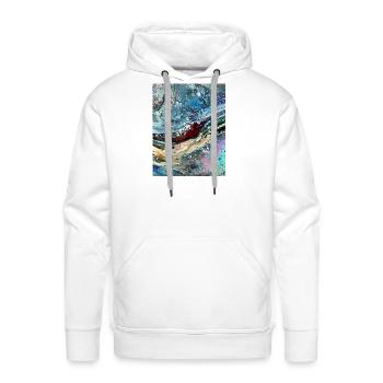 Abstraction des fluides AquaCell - Molleton à capuche Premium pour homme - blanc - Devant - Liam (192cm)