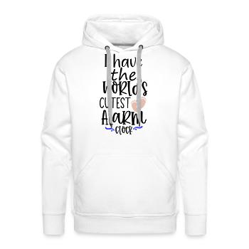 I have the cutest alarm clock - baby feet - Men's Premium Hoodie - white - Front - Liam (192cm)