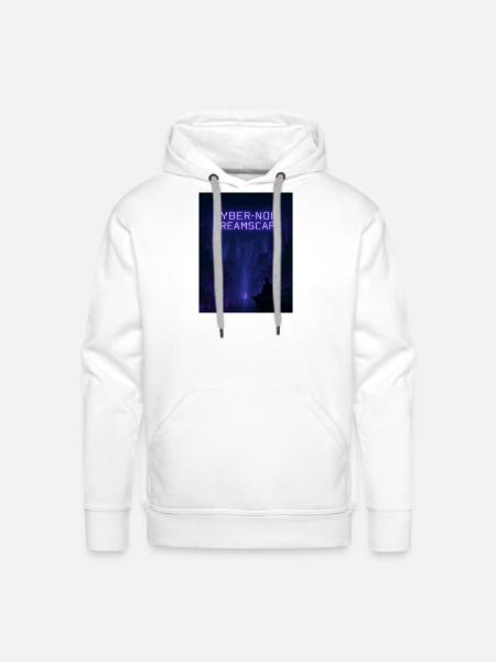 Cyber-Noir Dreamscape Design - Men's Premium Hoodie - white