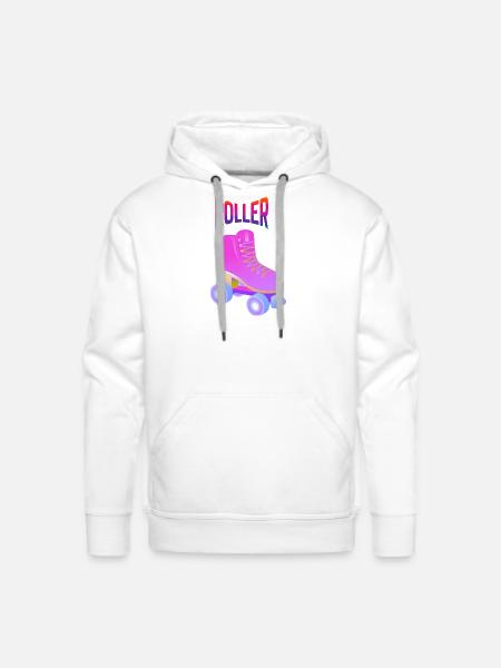 Neon Roller Skate Pop Art - Men's Premium Hoodie - white