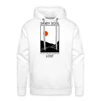 Sand Deserts / Sand Dunes with Red Sun - Men's Premium Hoodie - white - Front - Liam (192cm)
