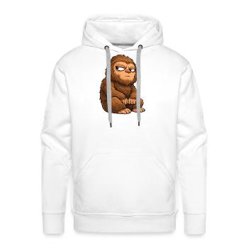 Funny Bigfoot Sasquatch monster cartoon humor - Men's Premium Hoodie - white - Front - Liam (192cm)
