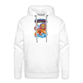 Guardian of the Golden Lion of the Neon Flame Clou - Men's Premium Hoodie - white - Front - Liam (192cm)