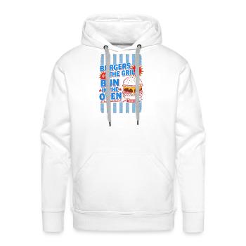 Burgers On The Grill Bun In The Oven - Men's Premium Hoodie - white - Front - Liam (192cm)