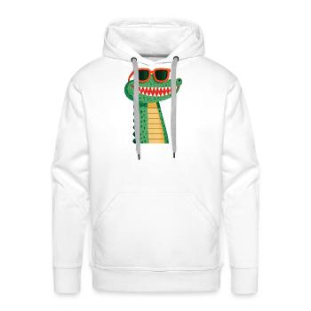 Funny Crocodile Sunglasses Cute Cartoon Animal - Men's Premium Hoodie - white - Front - Liam (192cm)