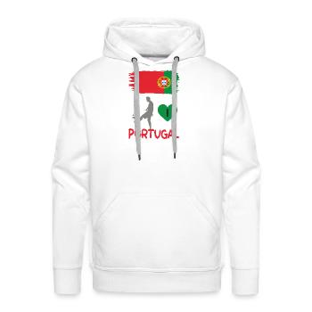 Portugal Football Player Flag Graphic Vector - Men's Premium Hoodie - white - Front - Liam (192cm)