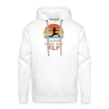 Jump Take Off Fly Retro Sunset - Men's Premium Hoodie - white - Front - Liam (192cm)