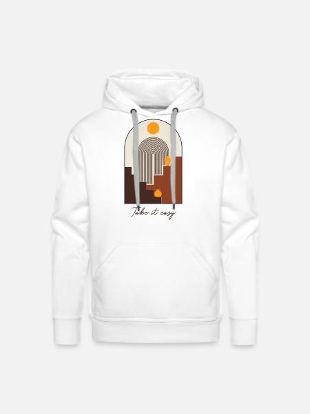 Take It Easy - Men's Premium Hoodie - white