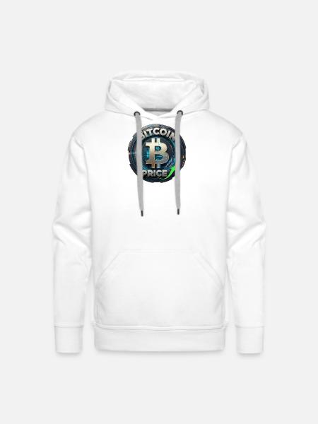 Bitcoin Price Circuit Emblem - Men's Premium Hoodie - white