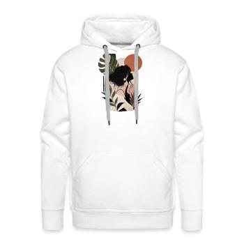 Monstera Silhouette - Men's Premium Hoodie - white - Front - Liam (192cm)