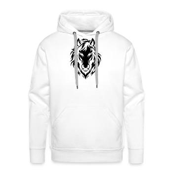 Black Horse - Men's Premium Hoodie - white - Front - Liam (192cm)