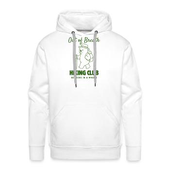 Out of Breath Hiking Club Bear - Men's Premium Hoodie - white - Front - Liam (192cm)