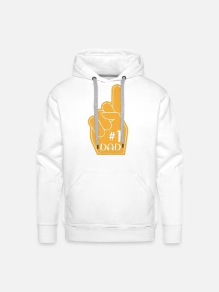 #1 DAD - Men's Premium Hoodie - white