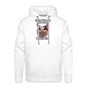 Just A Woman Who Loves Beluga Cat - Men's Premium Hoodie - white - Front - Liam (192cm)