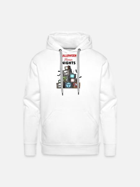 Stacked TV Monsters Halloween - Men's Premium Hoodie - white
