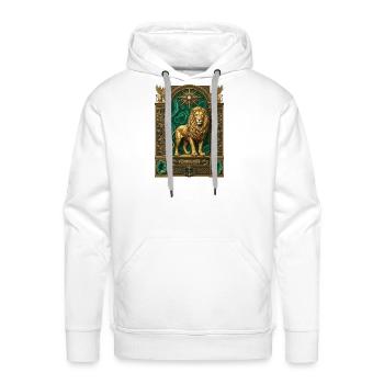 Golden Lion in Ornate Arch - Men's Premium Hoodie - white - Front - Liam (192cm)