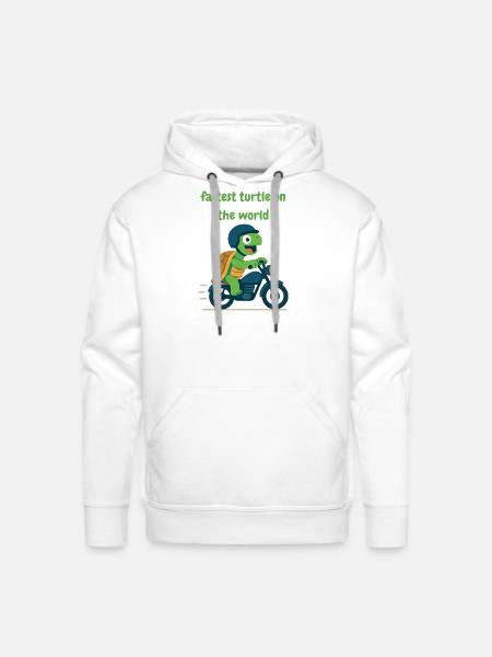 Turtle driver motorcycle - Men's Premium Hoodie - white