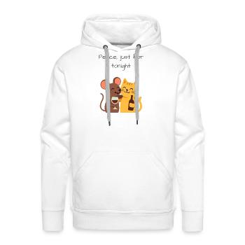 Mouse and cat - Men's Premium Hoodie - white - Front - Liam (192cm)