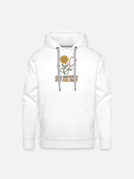 Blooming Heartbeat Stethoscope - Men's Premium Hoodie - white
