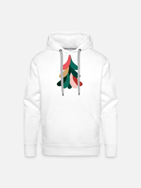 Vivid Abstract Evergreen – Christmas - Men's Premium Hoodie - white