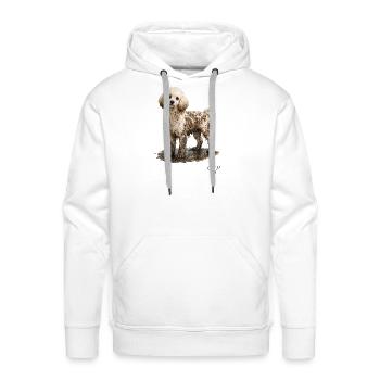 WOT! Dog Poodle Covered in Mud - Men's Premium Hoodie - white - Front - Liam (192cm)