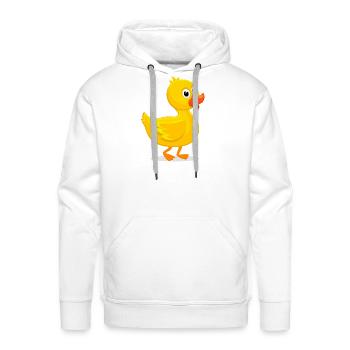 Cute Yellow Duckling Baby Duck Cartoon Bird - Men's Premium Hoodie - white - Front - Liam (192cm)